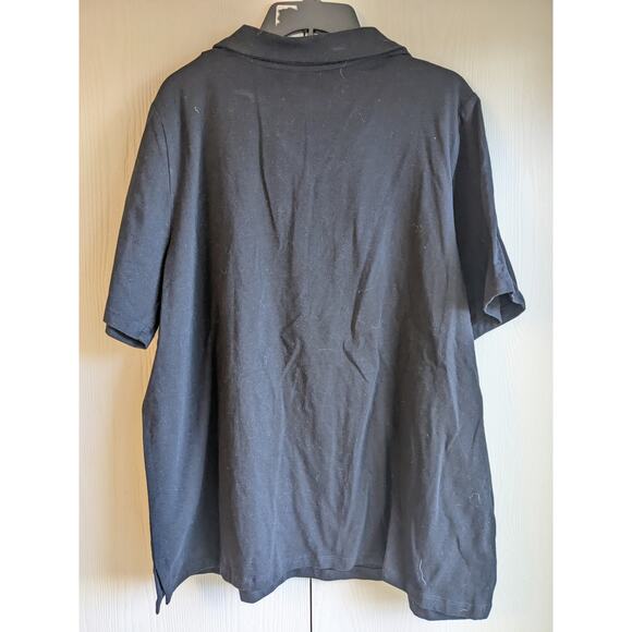 SUPREMA Essentials by Catherines Collared Short Sleeve Black Polo Top Size 0X - Picture 2 of 5